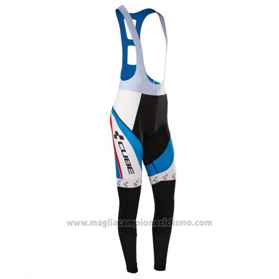 2016 Abbigliamento Ciclismo Cube Blu e Bianco Manica Lunga e Salopette